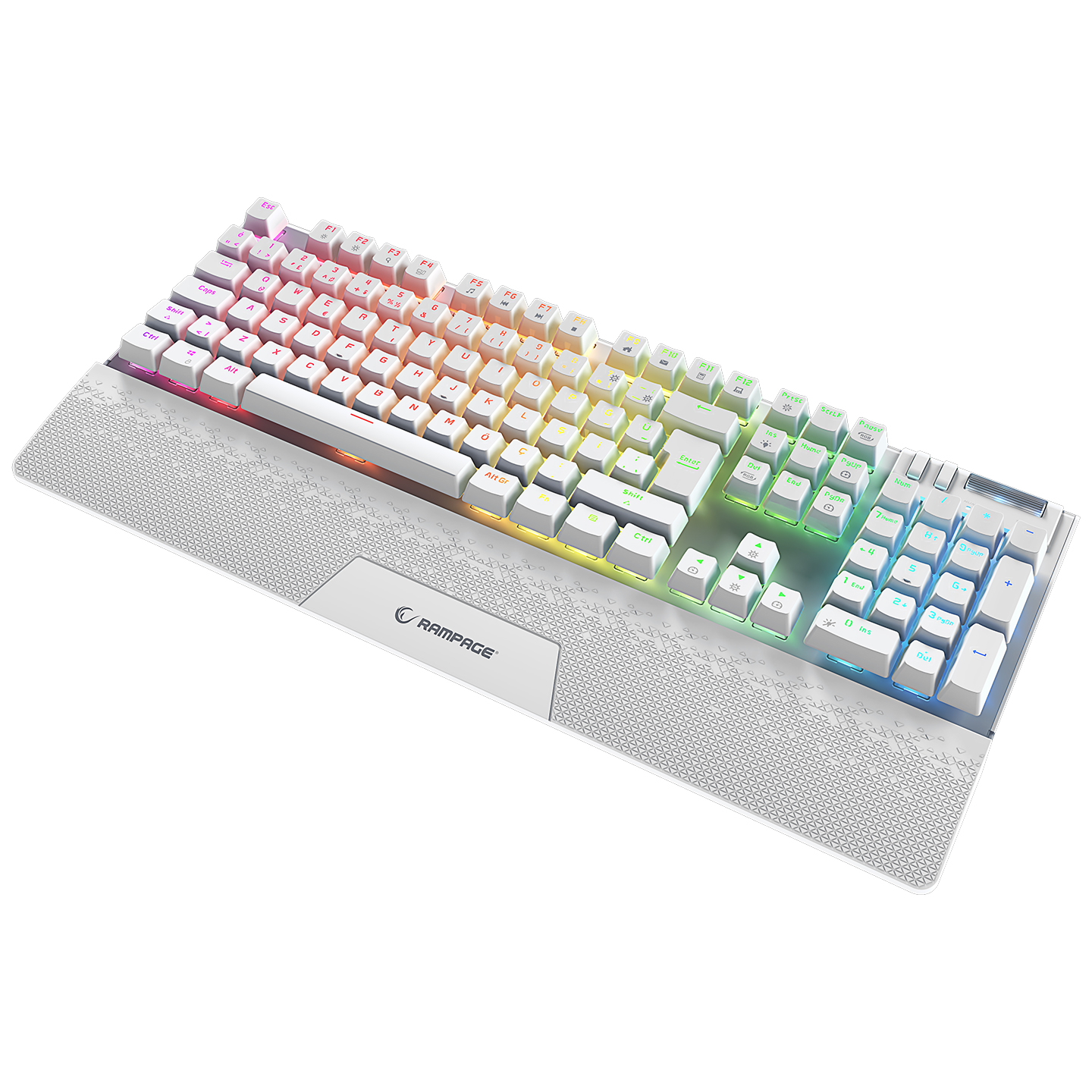  Rampage Carbon Beyaz RGB Q Gaming Oyuncu Klavye Bilek Destekli Red Switch